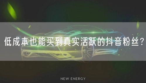 低成本也能买到真实活跃的抖音粉丝？