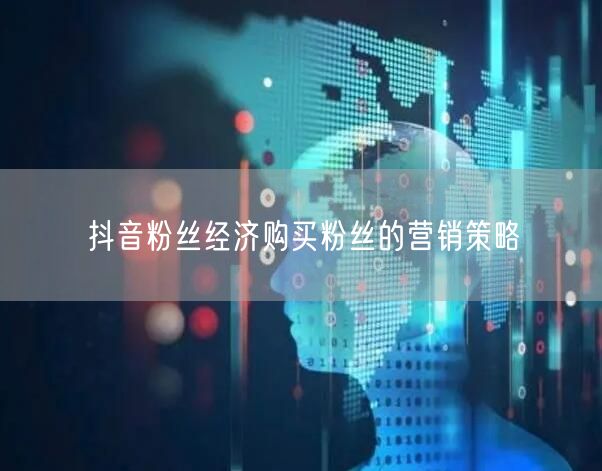 抖音粉丝经济购买粉丝的营销策略