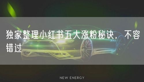 独家整理小红书五大涨粉秘诀,不容错过