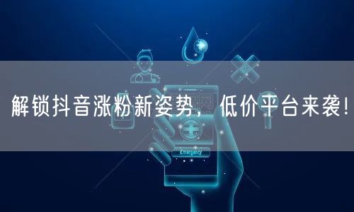 解锁抖音涨粉新姿势，低价平台来袭！