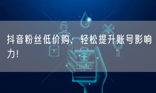 抖音粉丝低价购，轻松提升账号影响力！